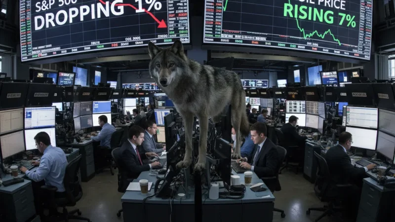 Kontrakty futures na S&P 500 otwierają tydzień spadkiem o 1%. Ropa Brent drożeje o 7% w obliczu risk-off.