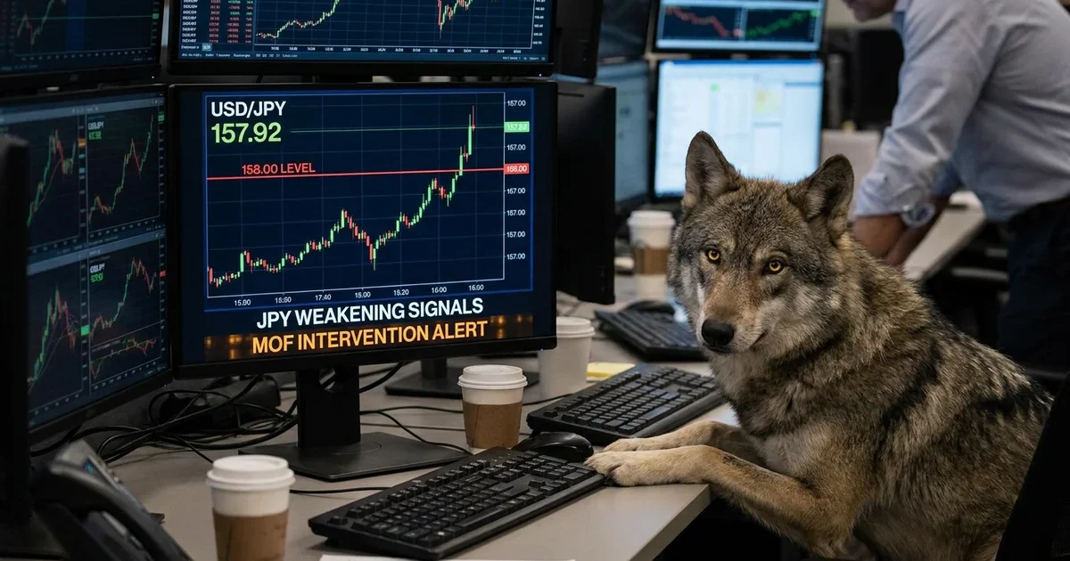 USD/JPY wraca ku 158.00 po odbiciu. Dolar umacnia się w tym tygodniu mimo presji na jena