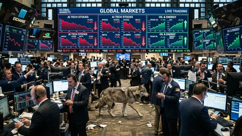 Spadki akcji AI wstrząsają rynkami globalnymi. Ceny ropy notują skok
